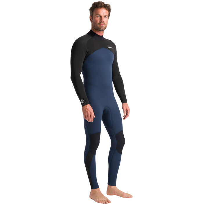 2024 C-Skins Mens NuWave Legend 4/3mm Back Zip Wetsuit C-NLE43MBZ - Bluestone / Black / Saffron